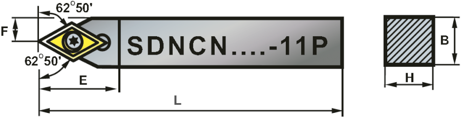 SDNCN 2525-11P soustružnický držák